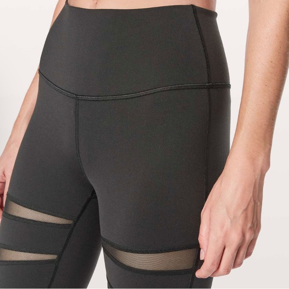 RARE EUC 🔥 Lululemon Wunder Under Pant (Hi-Rise) *Tech Mesh 25" Black - Picture 3 of 8